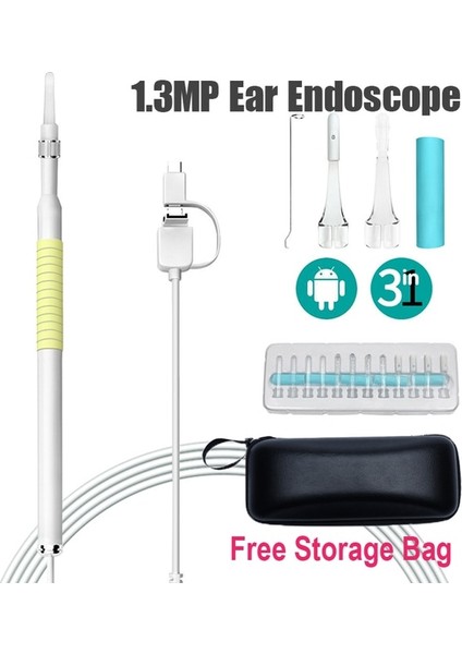1.3 Milyon Piksel USB Hd Görsel Kulak Kiri Temizleme Endoskop Kaşık 5.5mm Mini Borescope Android Pc Kulak Kiri Toplama Aracı Sağlık Otoskop Kamera Seti (Yurt Dışından)