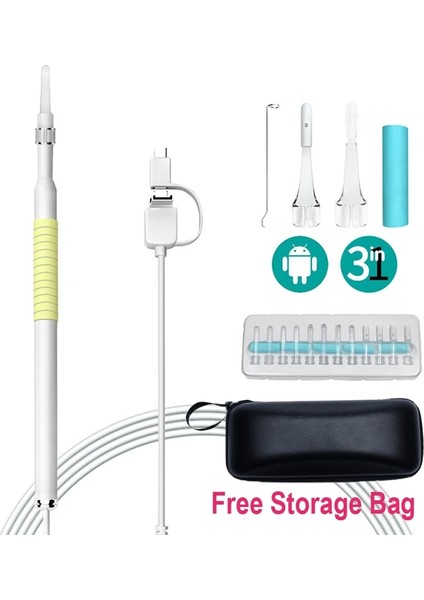 1.3 Milyon Piksel USB Hd Görsel Kulak Kiri Temizleme Endoskop Kaşık 5.5mm Mini Borescope Android Pc Kulak Kiri Toplama Aracı Sağlık Otoskop Kamera Seti (Yurt Dışından)