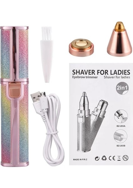 MT096 2 In 1 Elektrikli Kaş Düzeltici Makyaj Ağrısız Göz Kaş Epilatör Mini Tıraş Makinesi Jilet Kadınlar Için Taşınabilir Yüz Vücut Saç Çıkarıcı (Yurt Dışından)