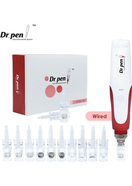 N2-C Eu-Nano Dr Pen Ultima N2, 12 Adet Iğne Kartuşları ile Çok Fonksiyonlu Tel Elektrikli Derma Kalemi Mikro Iğneler Nano Dövme Makinesi (Yurt Dışından)
