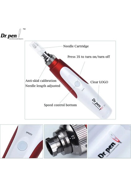 N2-C Eu-Nano Dr Pen Ultima N2, 12 Adet Iğne Kartuşları ile Çok Fonksiyonlu Tel Elektrikli Derma Kalemi Mikro Iğneler Nano Dövme Makinesi (Yurt Dışından)
