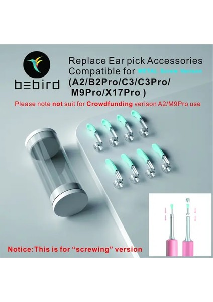 Ipuçlarını Değiştirin X8 Xiao'mi Bebird M9 Pro Şarj Edilebilir Uygulama Görsel Earpick Etiket Kapsamı Kamera Otoskop Temizleyici Manyetik Şarj Tabanı Iso Andorid (Yurt Dışından)