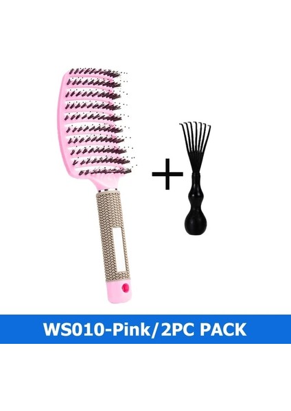 Soluk Pembemsi Gri Sihirli Demelant Fırça Kıl Naylon Saç Popbrush Çözücü Fırça Saç Derisi Masaj Tarak Saç Fırçası Pop Fırça Kuaförlük Şekillendirici Aracı (Yurt Dışından)