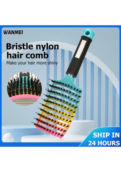 Soluk Pembemsi Gri Sihirli Demelant Fırça Kıl Naylon Saç Popbrush Çözücü Fırça Saç Derisi Masaj Tarak Saç Fırçası Pop Fırça Kuaförlük Şekillendirici Aracı (Yurt Dışından) fiyatları