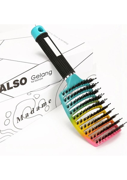 Soluk Pembemsi Gri Sihirli Demelant Fırça Kıl Naylon Saç Popbrush Çözücü Fırça Saç Derisi Masaj Tarak Saç Fırçası Pop Fırça Kuaförlük Şekillendirici Aracı (Yurt Dışından) fırsatları