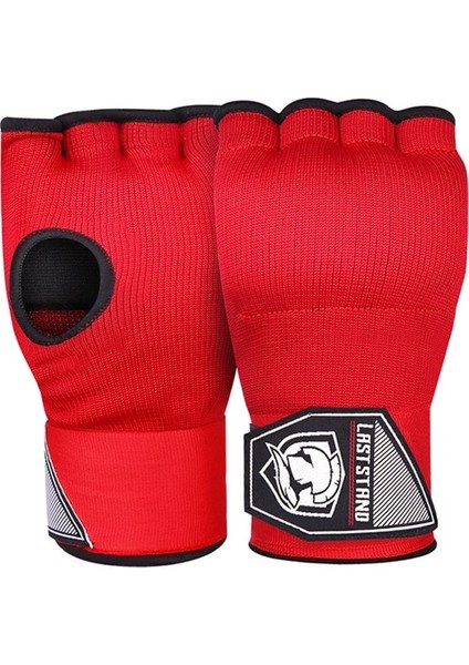 Kırmızı 1 Çift Jel Boks El Wrap Eldiven Ayarlanabilir Yarım Parmak Eldiven Uzun Bilek Kayışı ile Destek Mma Boks El Koruyucu Dişli (Yurt Dışından)