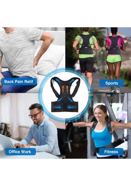 Siyah 4xl Ayarlanabilir Sırt Duruş Düzeltici Manyetik Terapi Sırt Desteği Bel Desteği Kemer Erkekler Omurga Duruş Düzeltme Kadın Korse (Yurt Dışından) modelleri