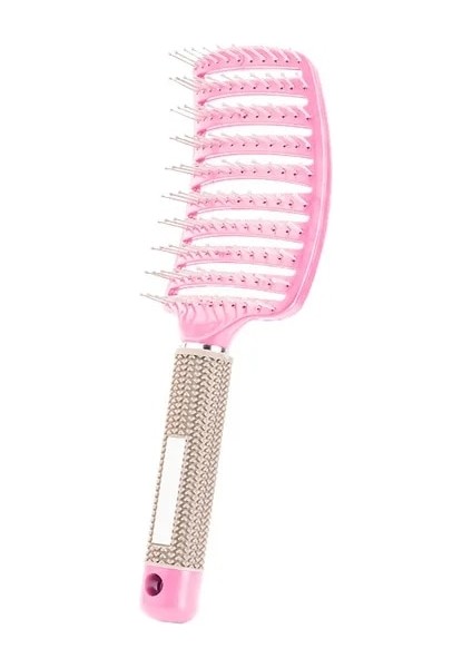 Pembe Tüysüz Saç Fırçası Saç Derisi Masaj Tarak Saç Fırçası Kıl ve Naylon Kadın Islak Kıvırcık Detangle Saç Eldiven Salon Kuaförlük Şekillendirici Araçları (Yurt Dışından)