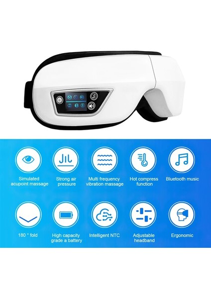 Üç Nesil Akıllı Hava Yastığı Titreşim Bluetooth Müzik Şarj Edilebilir Göz Masajı Cihazı (Yurt Dışından) modelleri