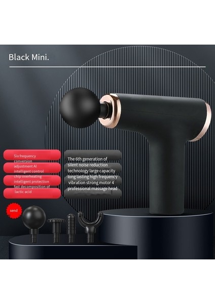6 Dişli Siyah Mini Fasya Tabancası Masaj Tabancaları Egzersiz Rahatlama Massageador Kaslı Fitness Sonrası Masaj ve Gevşeme Pistolas De Masaje (Yurt Dışından)
