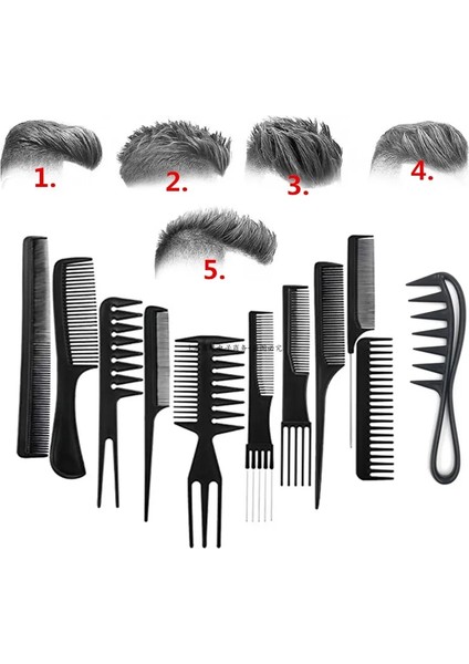 5 Adet Yeni Gelenler Erkek Kadın Güzellik Salonu Saç Şekillendirici Kuaförlük Siyah Plastik Fırça Tarak Anti-Statik Saç Fırçası Modelleme Araçları (Yurt Dışından)