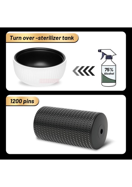 1200 Pin-1 Hello Face Dermaroller 1200 Pin Microneedle Bio Roller G4 Saç Büyüme Vücut Çatlaklarını Giderme Ayrı Kapaklı Cilt Bakımı (Yurt Dışından) modelleri