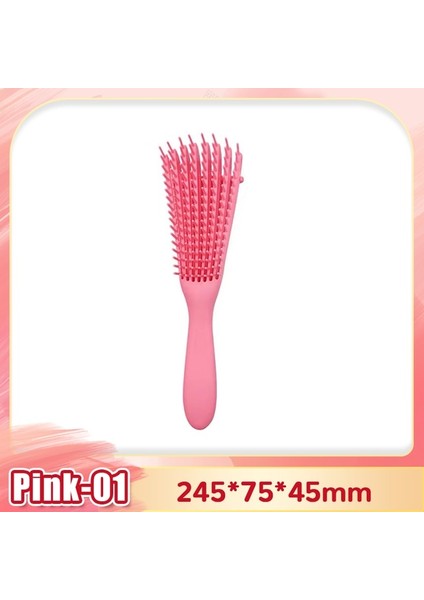 Pink-01 1pc Saç Fırçası Dolaşık Açıcı Fırça Saç Derisi Masaj Saç Tarak Kadın Detangle Saç Fırçası Şekillendirici Kıvırcık Kuaförlük Salon Bakım Aracı (Yurt Dışından)