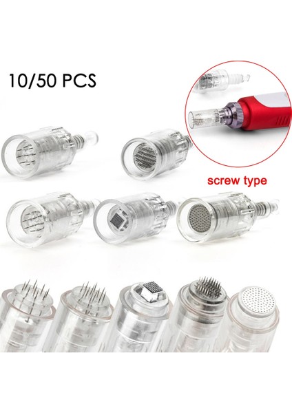 10 Adet 3 Pin 10/50 Adet Bb Glow Cilt Bakım Kalemi Süngü Iğneler Kartuşları Vida Yuvası Mikro Iğne Kalem 9/12/36PIN/NANO/3D M7 M5 Nano Microneedle (Yurt Dışından)