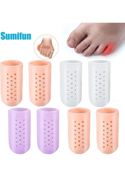 Beyaz 2 Adet/1 Çift Ayak Koruyucu Başparmak Bakımı Silikon Yumuşak Nefes Ayak Mısır Kabarcıklar Ayak Kapatma Başlığı Parmak Koruma Ayak Bakımı Aracı (Yurt Dışından)