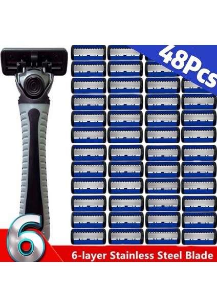 1 Kafa 27 Bıçak 48 Adet Süper Klasik 6 Kenar Güvenlikli Tıraş Makinesi Erkek Tıraş ve Kadın Epilasyon Için Kolay Keskin Tıraş Bıçakları Manuel Tıraş Makinesi (Yurt Dışından) modelleri
