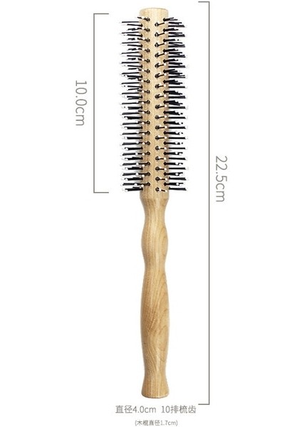 M Mini Yuvarlak Naylon Saç Fırçası Kıvırcık Saç Şekillendirici Tarak Dönen Tarak Yuvarlak Fırça Ahşap Saplı Ince Veya Kısa Saç Erkekler Için (Yurt Dışından)