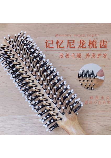 M Mini Yuvarlak Naylon Saç Fırçası Kıvırcık Saç Şekillendirici Tarak Dönen Tarak Yuvarlak Fırça Ahşap Saplı Ince Veya Kısa Saç Erkekler Için (Yurt Dışından) fırsatları