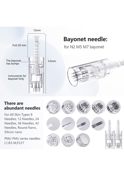 50 Adet 12 Pın 10/50/100 Adet Derma Aracı Süngü Iğneler Kartuş Dr.pen N2/m5/m7 Nano/12 Pin/36 Pin/42 Pin Mikro Cilt Iğneleme Yedek Kafa (Yurt Dışından)
