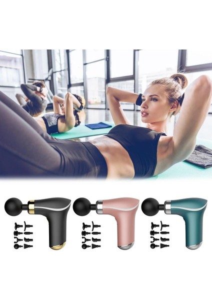 Siyah Kas Vurmalı Masaj Tabancaları Vurmalı Tabanca L Masaj Vücut Boyun Sırt Derin Doku Fasya Tabancası Titreşim 8 Kafa Masaj Aletleri (Yurt Dışından)