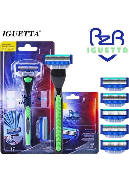 8 Bıçak Yüksek Kaliteli Erkek Güvenlik Jilet 4 Katmanlı Alman Paslanmaz Çelik Tıraş Bıçakları Uyumlu Mach 3 Tıraş Makinesi (Yurt Dışından) modelleri