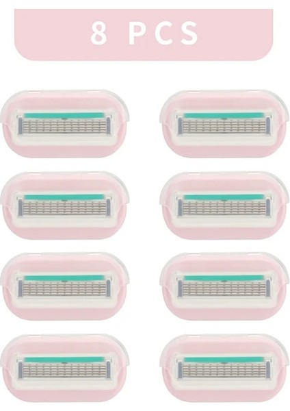 Pembe 8 Yedekler Haward Kadınlar Için Tıraş Makinesi, 5 Bıçaklı Kadın Tıraş Makinesi, Kadın Hassas Ciltler Için Bantlı, 1 Saplı ve 2 Yedekli ve 1 Kanca (Yurt Dışından)