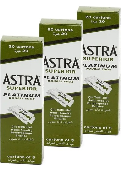 3 Kutu 300 Adet Astra Platinum Çift Kenar Üstün Platin Çift Kenarlı Emniyetli Tıraş Bıçağı Paslanmaz Çelik En Üst Kalite. (Yurt Dışından)