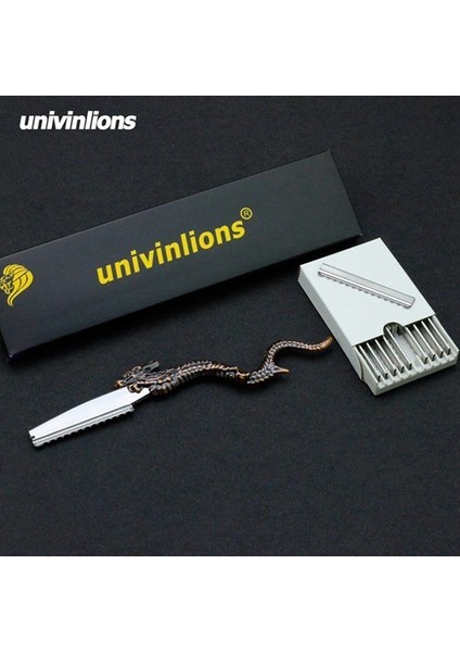 B-1-F10BLADES Univinlions Paslanmaz Ejderha Düz Tıraş Bıçağı Berber Inceltme Jilet Kuaför Salonu Jilet Saç 10 Adet Bıçaklı (Yurt Dışından)