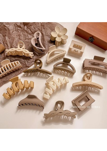 11 Süt Çay Kahve Rengi Saç Pençe Kavrama Klip Zarif Mizaç Saç Pençe Arka Kafa Saç Kavrama Saç Tokası Basit Saç Aksesuarları (Yurt Dışından) fiyatları