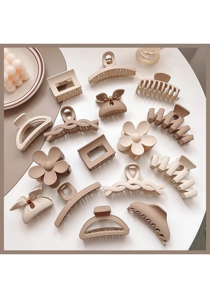 11 Süt Çay Kahve Rengi Saç Pençe Kavrama Klip Zarif Mizaç Saç Pençe Arka Kafa Saç Kavrama Saç Tokası Basit Saç Aksesuarları (Yurt Dışından) fırsatları