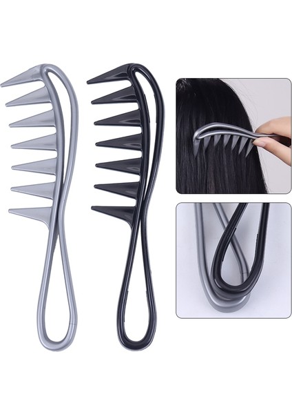2 Adet Gri 2 Adet Geniş Diş Köpekbalığı Plastik Tarak Kıvırcık Saç Salon Kuaförlük Tarak Masajı Saç Şekillendirici Aracı Kıvırmak Için (Yurt Dışından) fiyatları