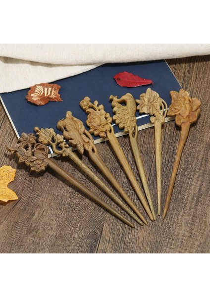 Stil 6 Çoklu Stiller Carve Tokalar Şekillendirici Araçları Antik Cheongsam Saç Tokası Klasik Vintage Sandal Ağacı Ahşap Butik (Yurt Dışından) fiyatları