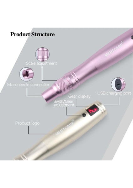 10 Adet 12PIN Kablosuz Dermapen Elektrikli 5 Seviye Cilt Bakım Kalemi LED Ekran ile Microblading Cilt Bakımı Mikro Iğneleme Terapi Skar (Yurt Dışından)