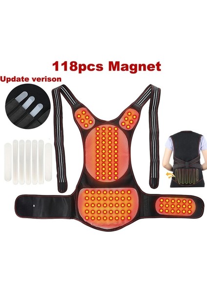 118 Adet Mıknatıslar L Kendinden Isıtma Sırt Desteği Bel Desteği Manyetik Isıtma Düzeltici Terapi Kemeri Geri Duruş Düzeltici Omurga Geri Bel Kemeri (Yurt Dışından)