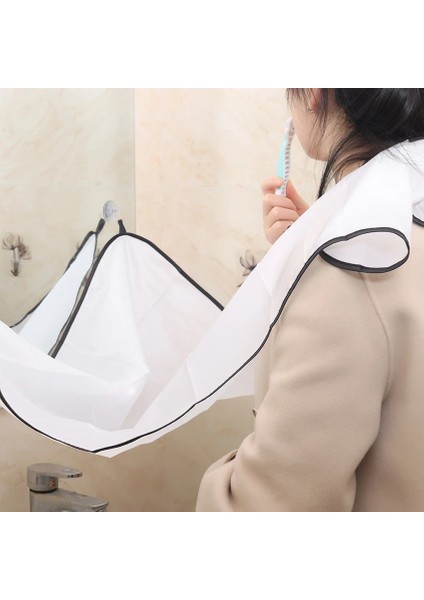 Beyaz 1pc Sakal Yakalayıcı Pelerin Önlük Ayna Vantuz Önlük Saç Tıraş Sakal Yakalayıcı Temiz Bakım Su Geçirmez Çiçek Bezi Iki Suctio (Yurt Dışından) modelleri