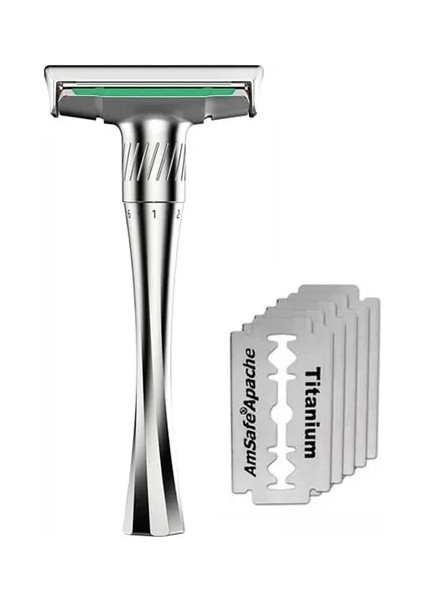 Jilet Opp Ayarlanabilir Emniyetli Jilet Erkek Katlanır Tıraş Tıraş Makinesi Çift Kenar Klasik Emniyetli Jilet ile 5 Pcs Titanyum Kaplamalı Bıçaklar (Yurt Dışından)