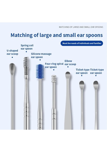 6 Adet Mavi 6 Adet/7 Adet/8 Adet/takım Kulak Kiri Toplayıcı Paslanmaz Çelik Kulak Tıkacı Balmumu Sökücü Piercing Kiti Kulak Kiri Küret Kaşık Bakımı Kulak Temiz Toolear (Yurt Dışından) indirimleri