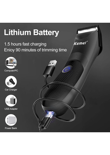 Kutu ile Kemei Saç Kesimi Çok Fonksiyonlu Elektrikli Saç Kesme Makinesi USB Tabanı Yıkanabilir Erkek Tıraş Makinesi Kasık Sakal Düzeltici KM-1838 (Yurt Dışından) indirimleri