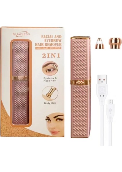 Pembe USB 2 In 1 Kadın Elektrikli Epilatör USB Şarj Taşınabilir Saç Çıkarıcı Bikini Kadınlar Için Ağrısız Tıraş Makinesi Vücut Yüz Kaş Düzeltici (Yurt Dışından)