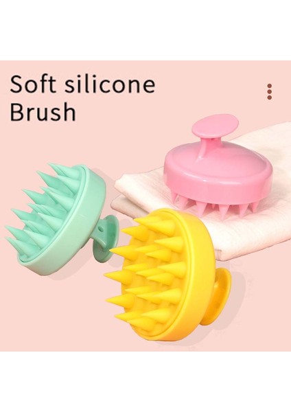 Sarı Taşınabilir Silikon Şampuan Fırçası Yumuşak Saç Derisi Masaj Fırçası Saç Yıkama Tarak Duş Yıkama Banyo Fırçası Saç Bakımı Şekillendirici Aracı (Yurt Dışından) modelleri