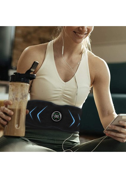 2 Bacak Kemeri Ems Karın Kas Stimülatörü Eğitmen USB Bağlantısı Abs Fitness Ekipmanları Eğitim Dişli Kasları Elektrostimülatör Toner Masajı (Yurt Dışından)