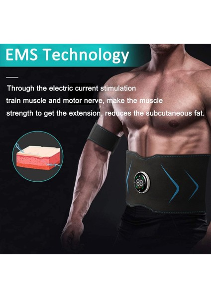 2 Bacak Kemeri Ems Karın Kas Stimülatörü Eğitmen USB Bağlantısı Abs Fitness Ekipmanları Eğitim Dişli Kasları Elektrostimülatör Toner Masajı (Yurt Dışından)