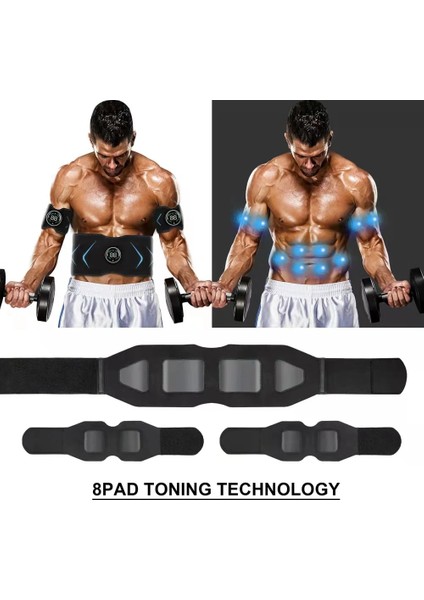 2 Bacak Kemeri Ems Karın Kas Stimülatörü Eğitmen USB Bağlantısı Abs Fitness Ekipmanları Eğitim Dişli Kasları Elektrostimülatör Toner Masajı (Yurt Dışından)