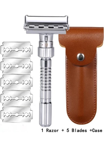 1jilet 5 Bıçak 1case Yeni Ayarlanabilir Çift Kenar Tıraş Güvenlik Jilet Tıraş Bıçakları Çinko Alaşımlı Krom Jilet 5 Bıçaklı (Yurt Dışından) fiyatları