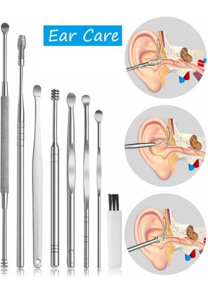 8 Adet 8 Adet Kulak Balmumu Toplayıcı Paslanmaz Çelik Kulak Tıkacı Balmumu Sökücü Curette Kulak Temizleme Çubuğu Temizleyici Kulak Temizleyici Kaşık Bakımı Kulak Temizleme Aracı (Yurt Dışından)