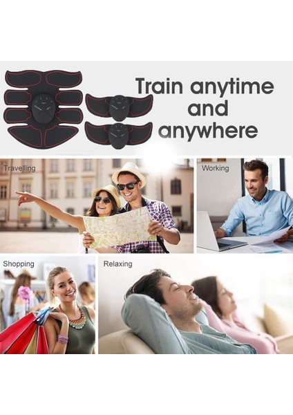 Stil 6 Ems Kas Stimülatörü Abs Toner USB Karın Sıkılaştırma Kalça Eğitmen Bacak Kol Göbek Egzersiz Masaj Basın Şekillendirme Egzersiz Ev Spor Salonu (Yurt Dışından)