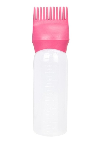 Koyu Pembe 120ML Doldurulabilir Şampuan Şişesi Kuaförlük Saç Boyama Fırçası Saç Boyası Aplikatör Boyama Şişesi Plastik Taraklı Şişe (Yurt Dışından)