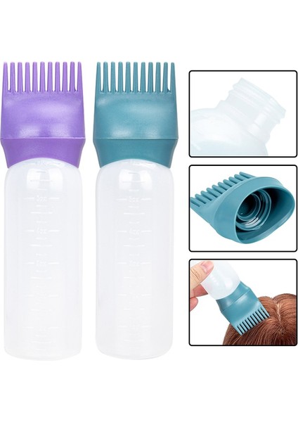 Koyu Pembe 120ML Doldurulabilir Şampuan Şişesi Kuaförlük Saç Boyama Fırçası Saç Boyası Aplikatör Boyama Şişesi Plastik Taraklı Şişe (Yurt Dışından)