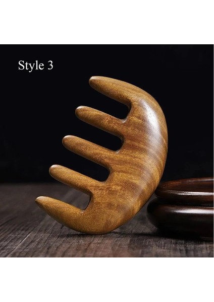 Beyaz Yeni Sandal Ağacı Saç Tarak, Anti-Statik Şekillendirici Aracı Kafa Derisi Relax Akupunktur Noktası Masajı Yüz Masajı Taşınabilir Ahşap Saplı Tarak (Yurt Dışından)