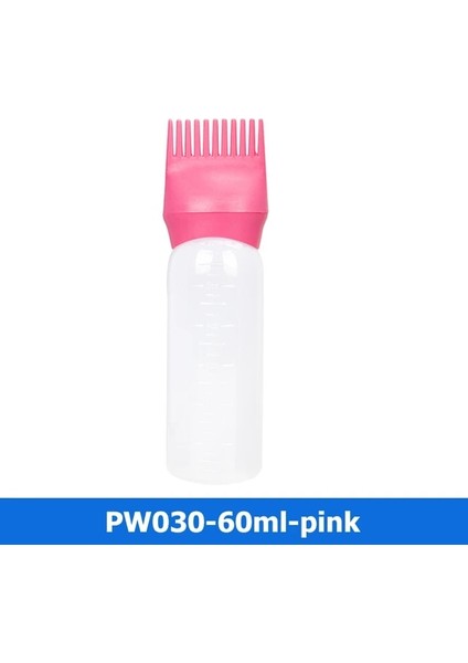 PW030-PINK-60ML 60/120/180ML Saç Boyası Aplikatör Şişeleri Huile Tarak Fırça 20 Stilleri Mini Taşınabilir Şampuan Şişesi Şekillendirici Saç Boyama Saç Aracı (Yurt Dışından)